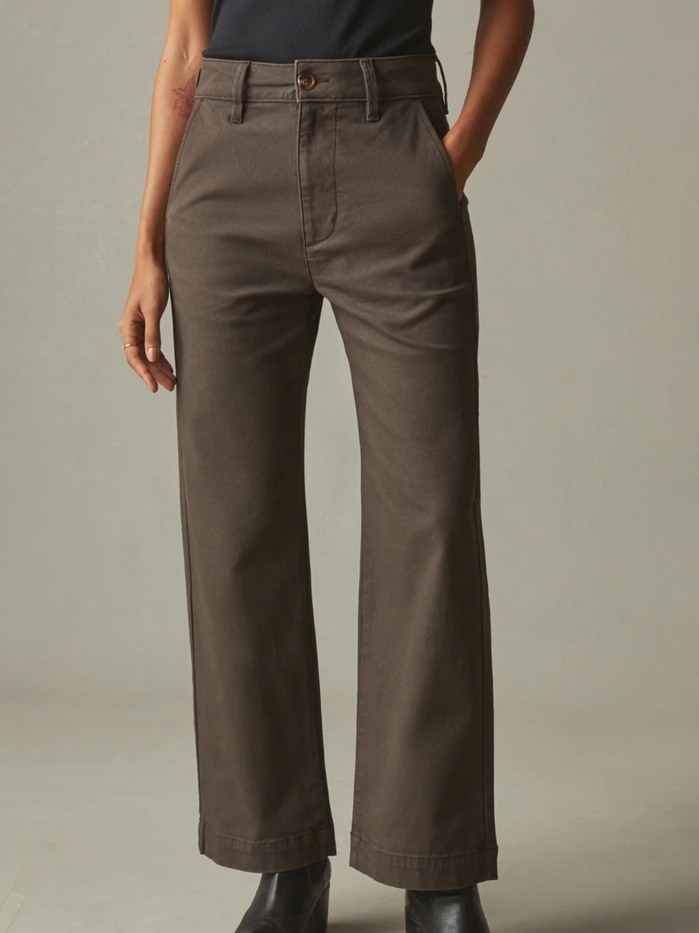 American Giant Wide-Leg Pants in Olive